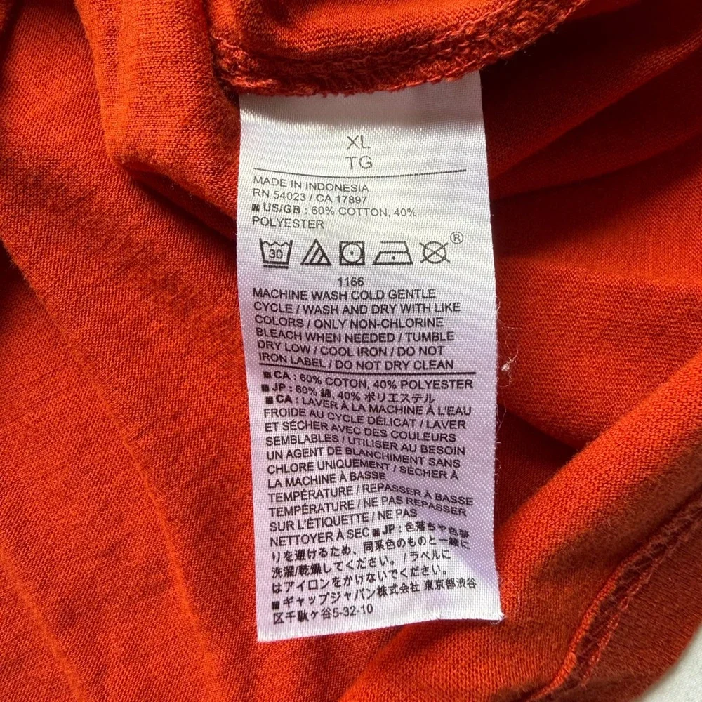 Banana Republic Mens Premium Wash Henley Shirt Orange Lava XL 797991-03